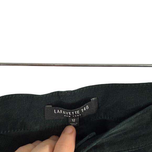 Lafayette 148 New York Green Corduroy Wide Leg Pants High Rise Womens 12 - Picture 3 of 7